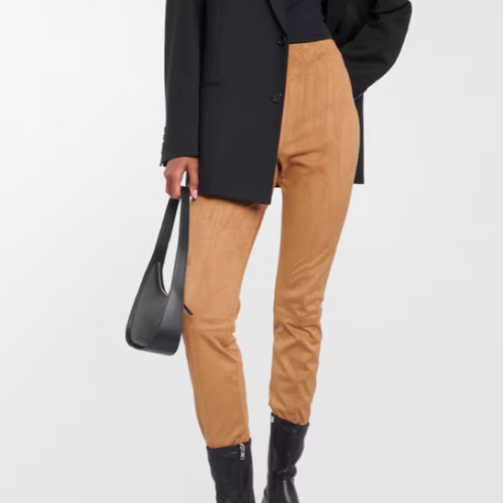 Max Studio Tan Leisure Ebe faux suede slim pants | Size XL